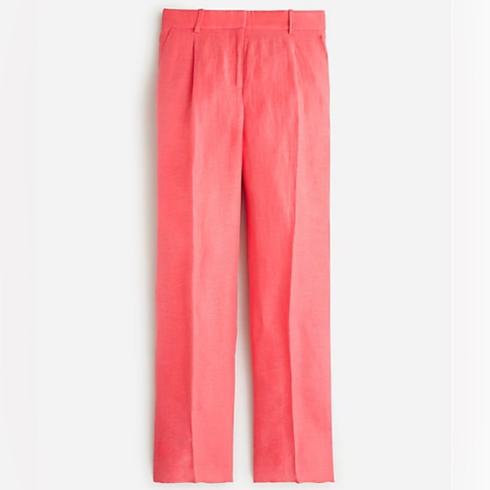 J crew Petite straight-leg essential pant in Chelsea in linen cupro blend